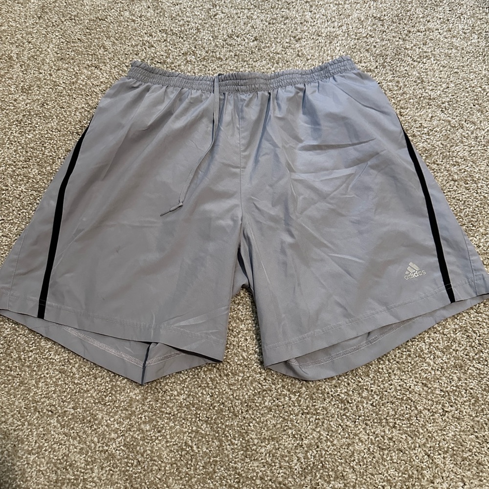 Adidas Gym Shorts Climalite Gray  Athletic Pockets Men’s Size XL Stretch Light